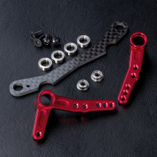 FXX Alum. great angle steering arm set (red)