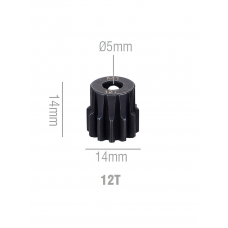Шестерня стальная Pinion gear 12T M1 для вала 5mm