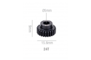 Шестерня стальная Pinion gear 24T M0.6 для вала 5mm