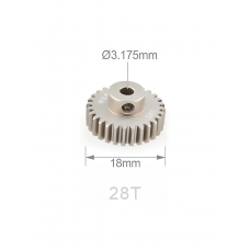 Шестерня алюминиевая Pinion gear 28T M0.6 для вала 3.17mm
