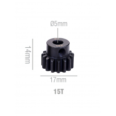 Шестерня стальная Pinion gear 15T M1 для вала 5mm