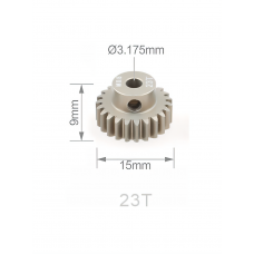 Шестерня алюминиевая Pinion gear 23T M0.6 для вала 3.17mm