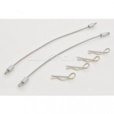 RC Car 100mm Steel Wire (2pcs) + Body Clips (4pcs) - Silver