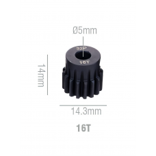 Шестерня стальная Pinion gear 16T 32P для вала 5mm
