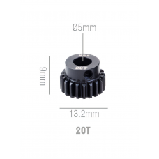 Шестерня стальная Pinion gear 20T M0.6 для вала 5mm