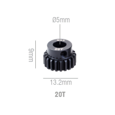 Шестерня стальная Pinion gear 20T M0.6 для вала 5mm