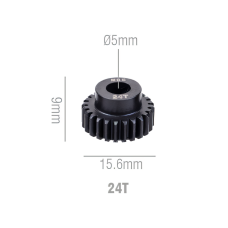 Шестерня стальная Pinion gear 24T M0.6 для вала 5mm