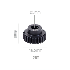 Шестерня стальная Pinion gear 25T M0.6 для вала 5mm