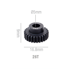 Шестерня стальная Pinion gear 26T M0.6 для вала 5mm