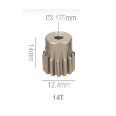 Шестерня алюминиевая Pinion gear 14T 32P для вала 3.17mm