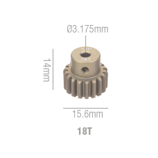 Шестерня алюминиевая Pinion gear 18T 32P для вала 3.17mm