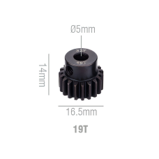 Шестерня стальная Pinion gear 19T 32P для вала 5mm