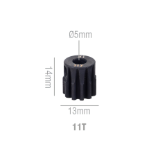 Шестерня стальная Pinion gear 11T M1 для вала 5mm