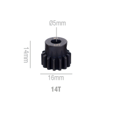 Шестерня стальная Pinion gear 14T M1 для вала 5mm