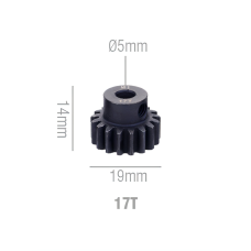 Шестерня стальная Pinion gear 17T M1 для вала 5mm