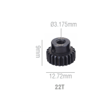 Шестерня стальная Pinion gear 22T 48P для вала 3.17mm