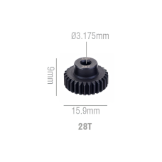 Шестерня стальная Pinion gear 28T 48P для вала 3.17mm