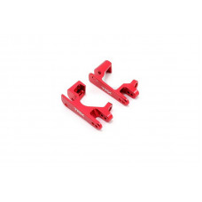 Caster blocks (c-hubs), 6061-T6 aluminum, left & right (red-anodized)