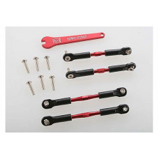 Turnbuckles, aluminum (red-anodized), camber links, front, 39mm (2), rear, 49mm (2) (assembled w/ ro