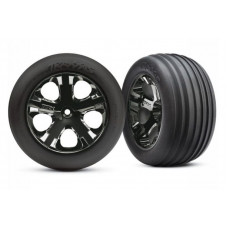 Tires & wheels, assembled, glued (2.8'')(All-Star black chrome wheels, Ribbed tires, f