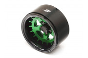 Boom Racing ProBuild™ 1.9" SS5 Adjustable Offset Aluminum Beadlock Wheels (2) Matte Black/Green