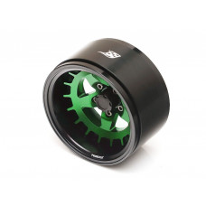 Boom Racing ProBuild™ 1.9" SS5 Adjustable Offset Aluminum Beadlock Wheels (2) Matte Black/Green