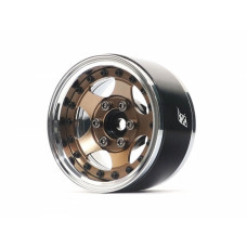 Boom Racing ProBuild™ 1.9" SV5 Adjustable Offset Aluminum Beadlock Wheels (2) Chrome/Bronze