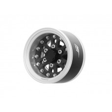 Boom Racing ProBuild™ 1.55" CFH6 Adjustable Offset Aluminum Beadlock Wheels (2) Flat Silver/Carbon Fiber