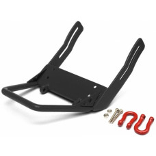 Axial SCX10 Steel Front Bumper B With Red Towing Hooks Black